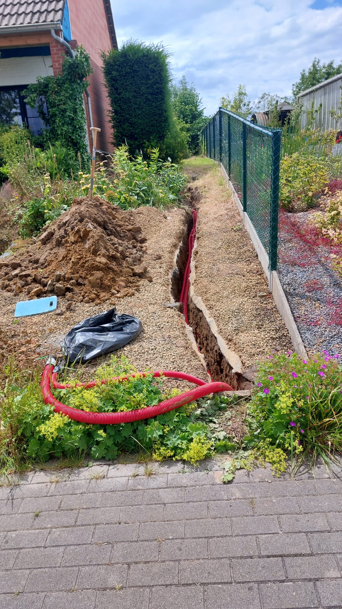 Graafwerken & plaatsing wachtbuizen met trekdraad