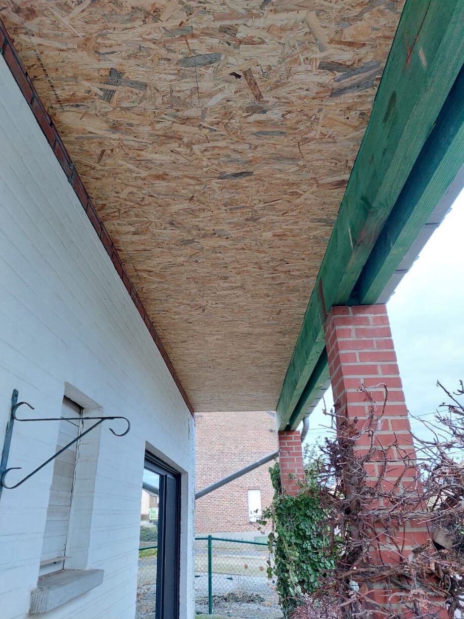 Toewerken open overkapping met OSB - voorbereiding latere isolatiewerken